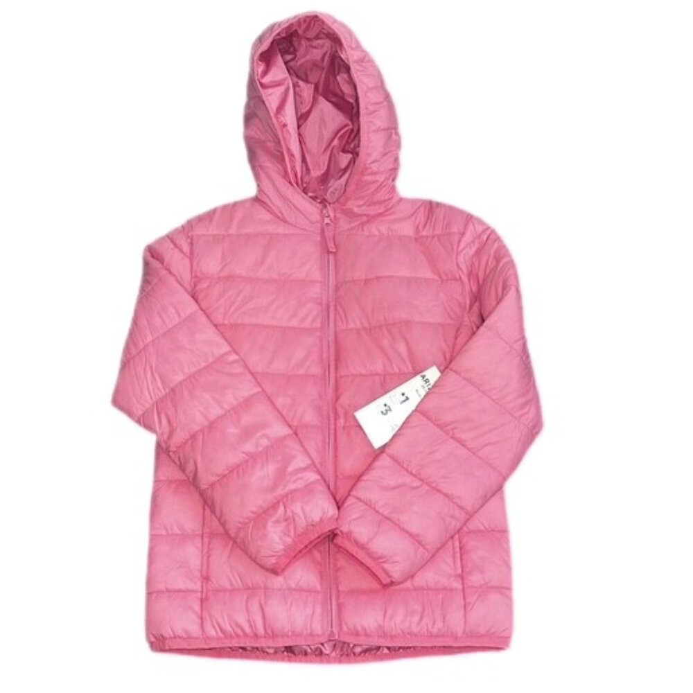 Arizona Jean Co Girl's Packable Hooded Jacket Pink Size M 10/12 NWT!